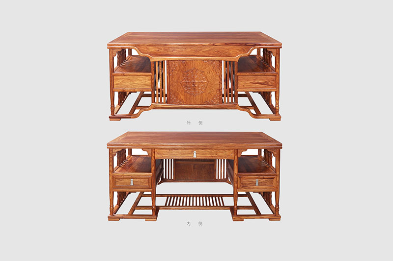 隆化中式家居装饰书房桌椅组合家具效果图